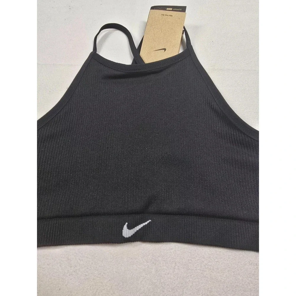Nike Indy Seamless Ribbed Light Support Non Padded Sports Bra Black SZ XS DV9966
